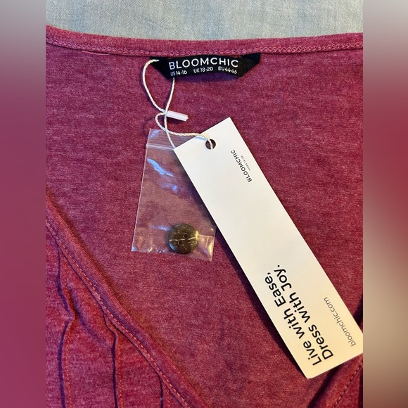 BloomChic Raspberry Top with Button Detail - Picture 3 of 5